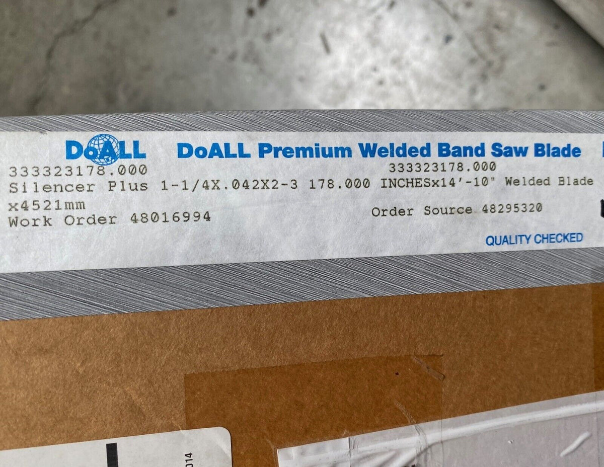 1 New Doall 14' 10" Length Band Saw Silencer Plus Blade 178"