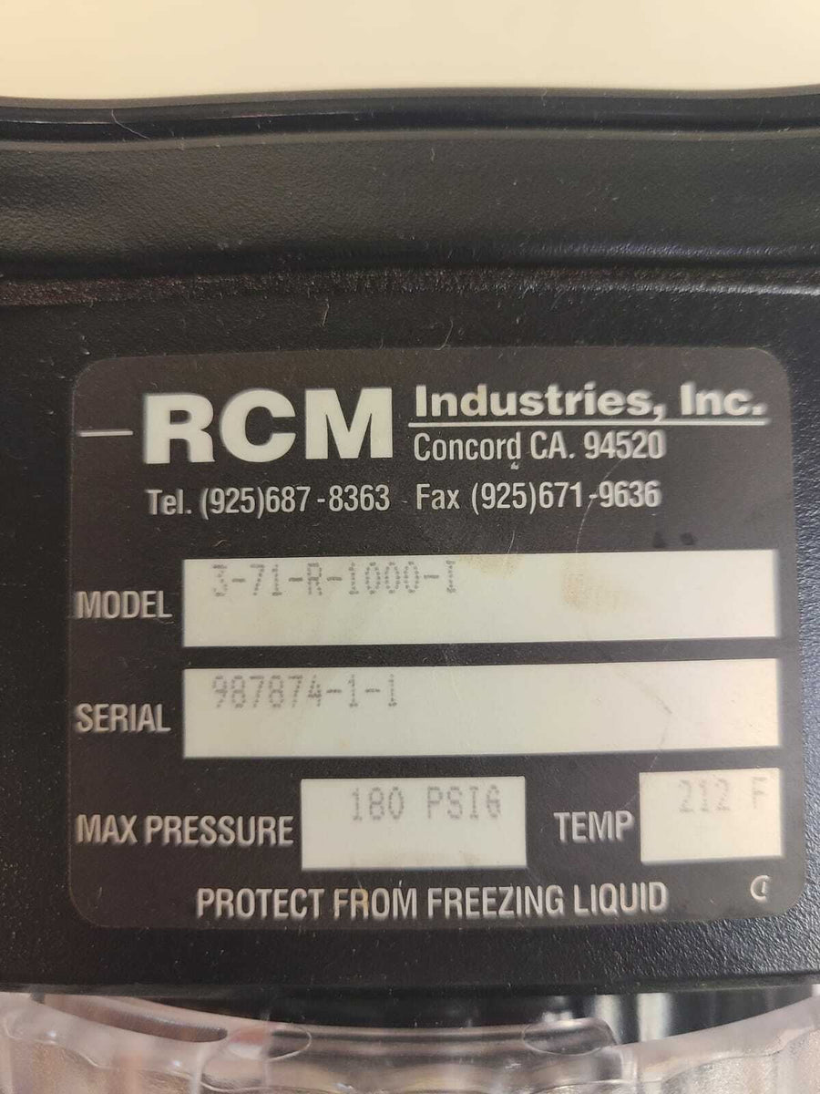 RCM INDUSTRIES 371R1000I FLOW METER