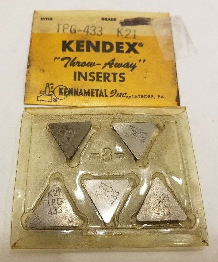 KENNAMETAL KENDEX TPG 433 K21 Lathe Carbide Indexable Inserts 5 Pcs