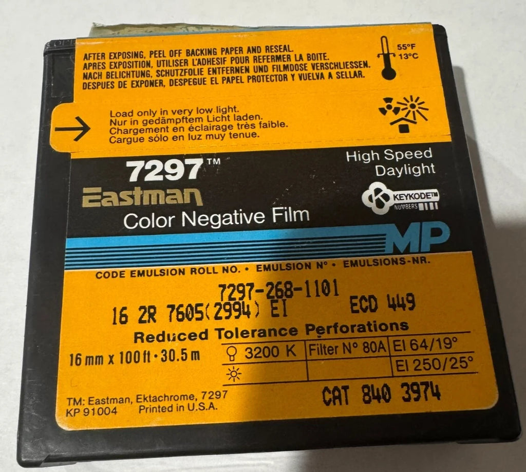Kodak 7297 Eastman Color Negative Film 16mm x 100ft New Expired Old Stock Film