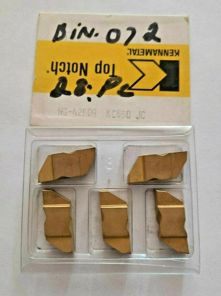 KENNAMETAL NG-4250R KC850 Lathe Carbide Inserts 5 Pcs Grooving Gold TOP NOTCH