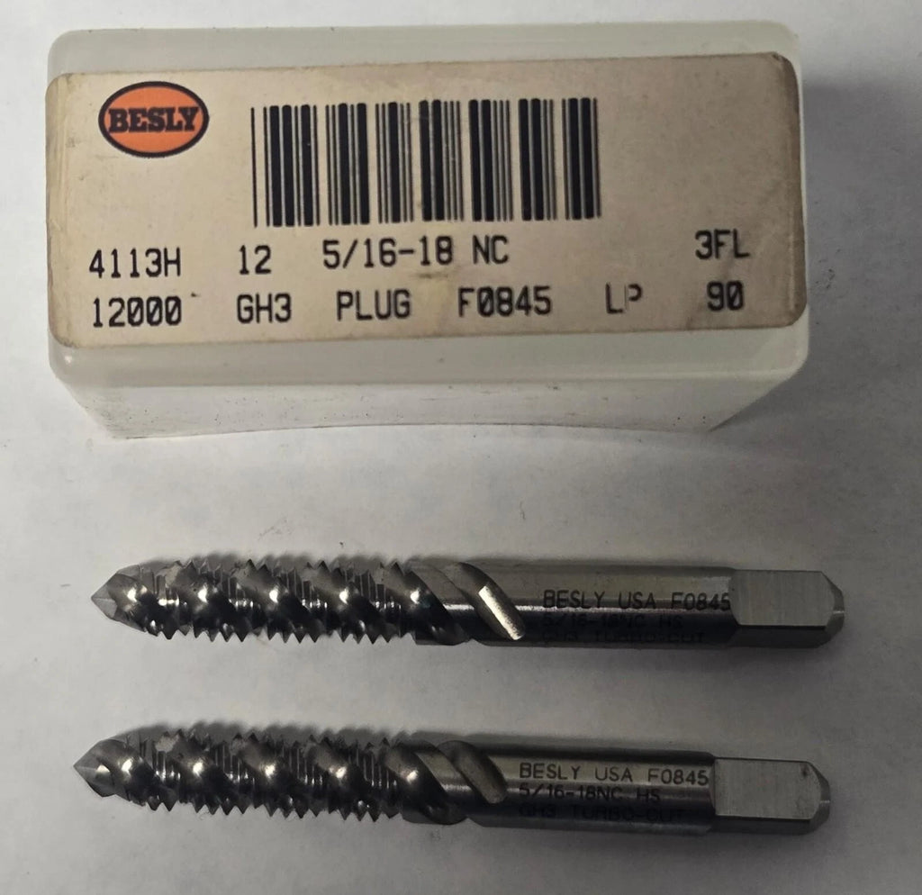 Lot of 2 Besly Tap 5/16 - 18 NC GH3 Plug 3 FL Brand New USA Made