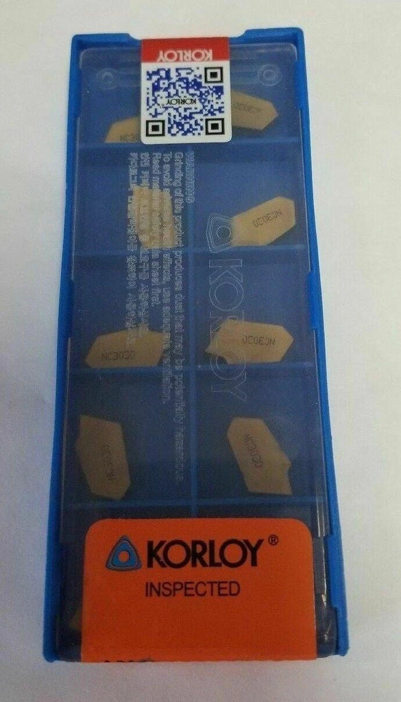 10 Pcs KORLOY SP300 NC3030 CNC Lathe Carbide Inserts Grooving Cut Off New Gold