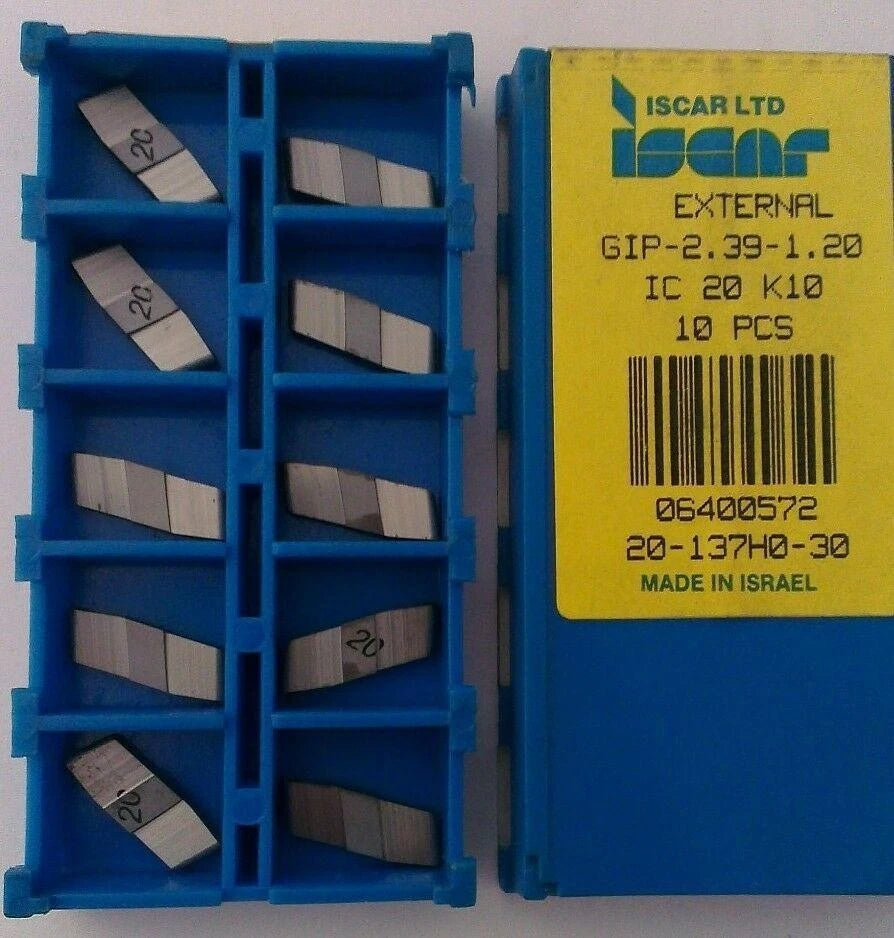 ISCAR GIP 2.39-1.20 IC 20 External Carbide Inserts 10 Pcs Lathe Grooving Cut-Off