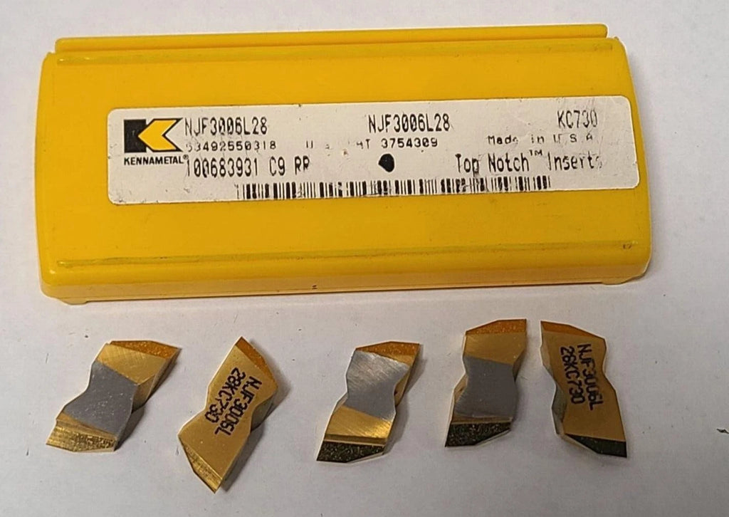 5 Pcs Kennametal NJF 3006L28 Grooving Carbide Inserts Lathe Top Notch USA New