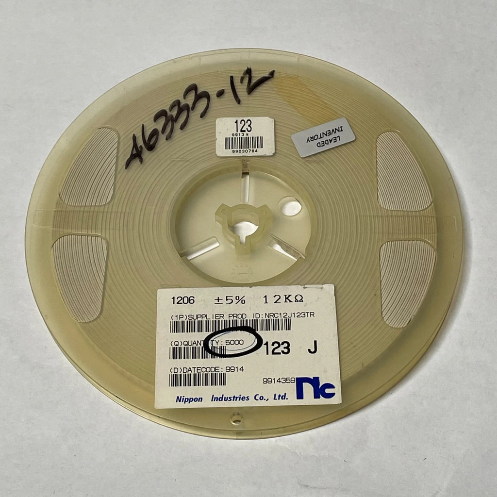 Reel of 5000 Nippon Industries NRC12J123TR 1206 +/- 5% 12K Ohm 46333-12