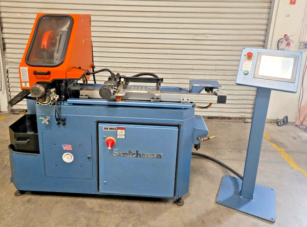 Scotchman 315 HFA Touch Screen 460V CNC Cold Saw 12.5" in-feed Roller Conveyor