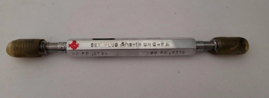 5/16-18 UNC-2A Hemco GO & NO GO Thread Plug Gage GO P.D. .2752 & NOGO PD .2712