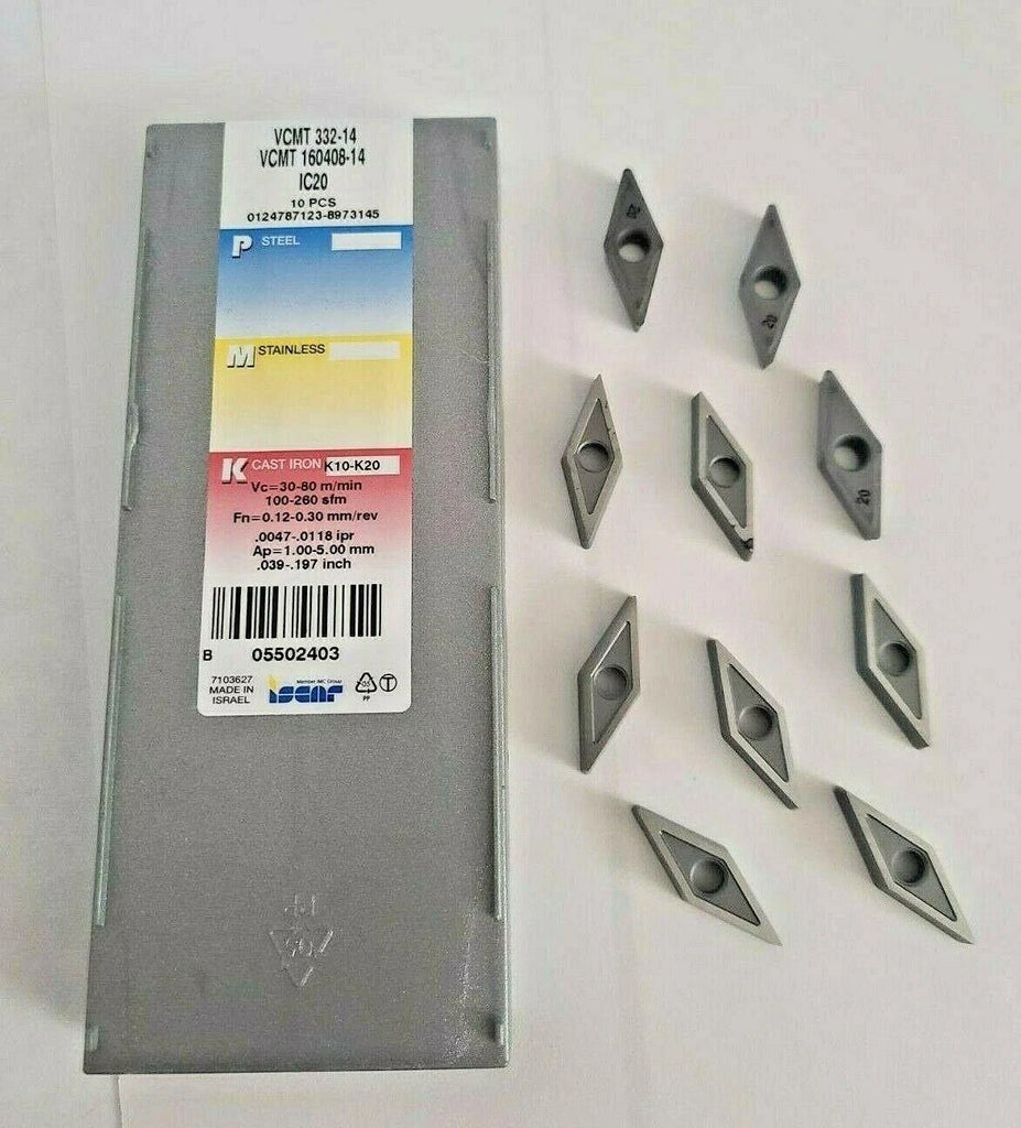 ISCAR VCMT 332-14 IC20 160408-14 Carbide Inserts 10 Pcs New Lathe Milling Mill