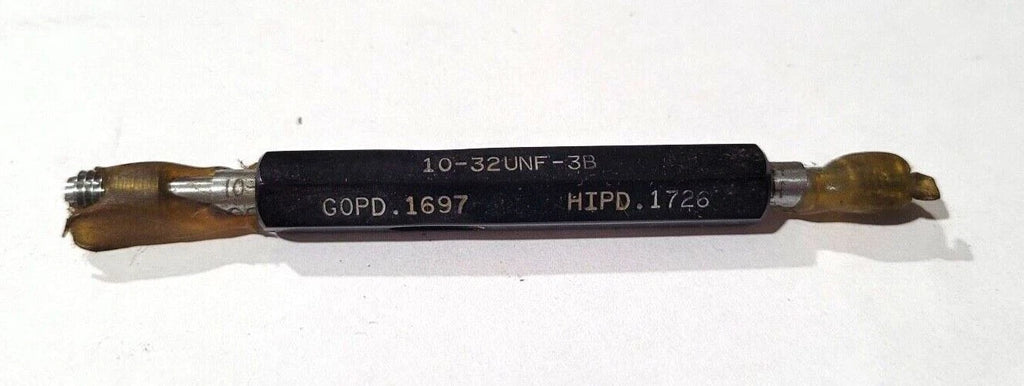 10-32 UNF-3B Thread Plug Gage GO & NO GO P.D. .1697 & HI P.D. .1726