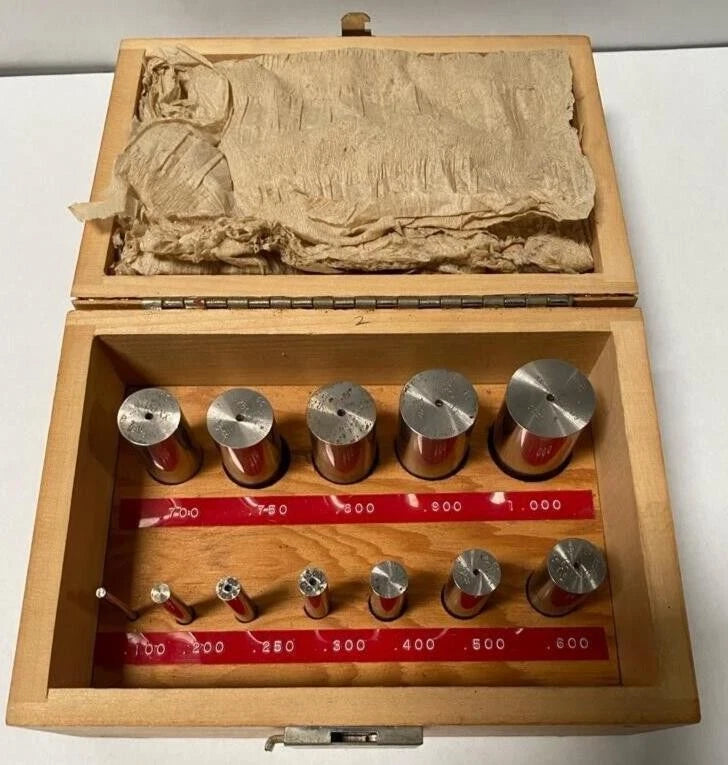 12 PCS M6 .100 to 1.000 Precision Pin Gage Set PENNOYER DODGE