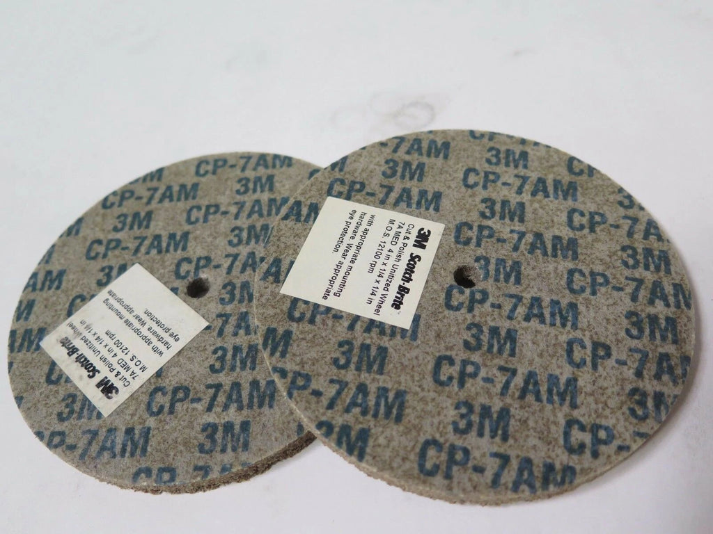3M 4 x 1/4 x 1/4" Cut & Polish Unitized Wheel 05455 7A Med 12100 RPM Qty 2 New