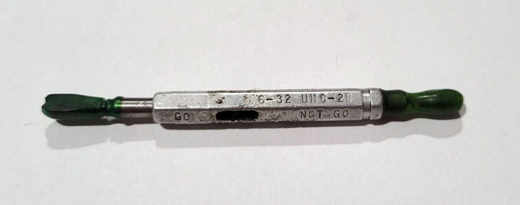 6-32 UNC-2B GO & NO GO Thread Plug Gage GO P.D. .1177 & NOGO .1214