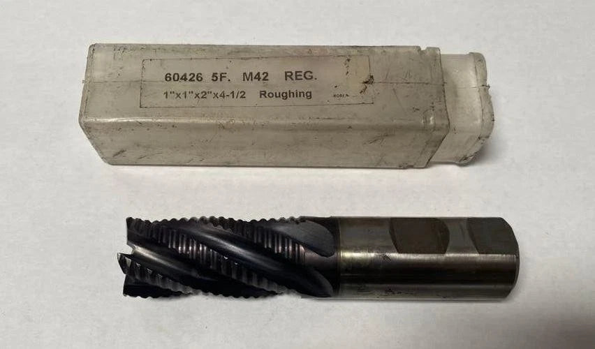 YG 1 x 1 x 2 x 4-1/2 HSS END MILL ROUGHING 5 FLUTE ROUGHER TOOL BIT High Speed