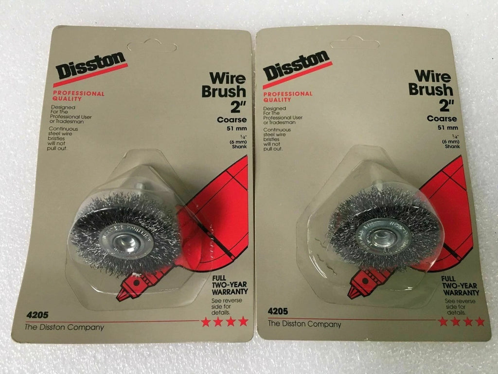 Lot of 2 Wire Brush Wheel Brand New DISSTON 2" Coarse 51 mm Made in Germany