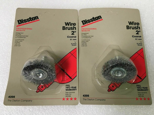 Lot of 2 Wire Brush Wheel Brand New DISSTON 2" Coarse 51 mm Made in Germany