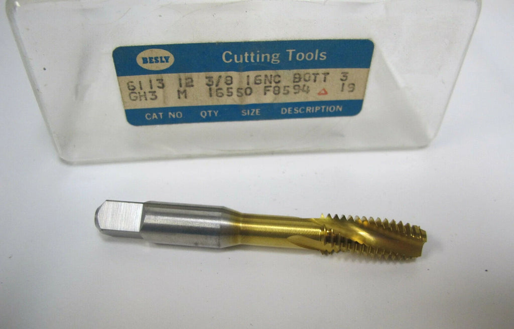 Bendix Besly Spiral Fluted Tap 3/8-16 NC 3 Flute H3 Bottom Brand New 6113 M42