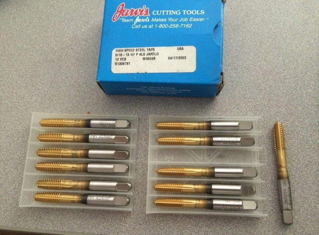 JARVIS USA Thread HSS Standard Tap 12 Pcs 5/16 - 18 H7 P 4LG JARFLO W45046 GH7