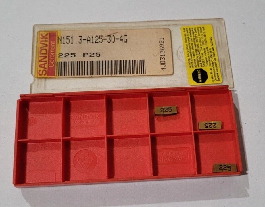 3 Pcs SANDVIK Coromant N151.3-A125-30-4G 225 P25 Carbide Inserts