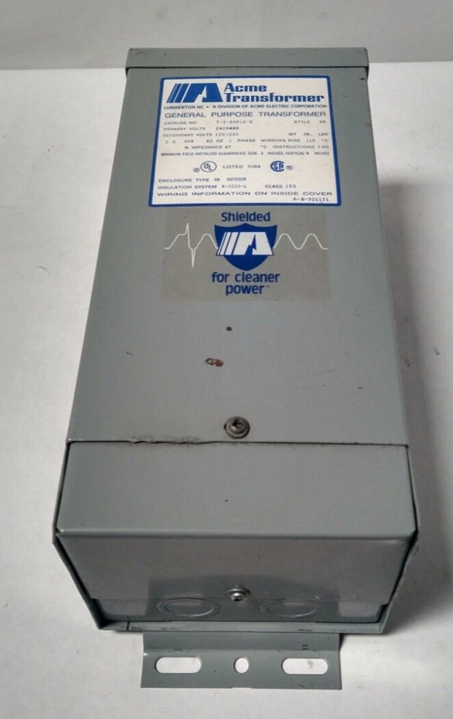 Acme Transformer T-2-53012-S 2 kVA 240x480V to 120/240V 1PH Type 3R