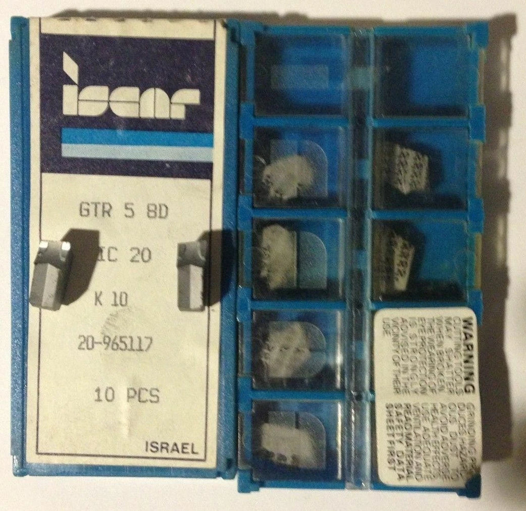 ISCAR GTR 5 8D IC 20 Carbide Inserts Grooving 10 Pcs Lathe Self Grip Cut-Off New