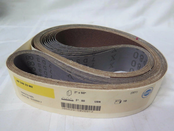 Hermes 2" x 60" Sanding Belts VM4255/005 Grit 80 Qty 10 RB 346 23 MX Brand New