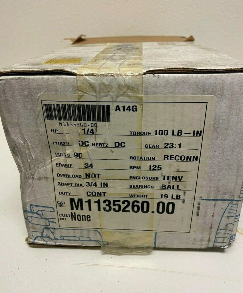 Leeson DC Electric Gear Motor A14G 1/4 HP 90V 23:1 M1135260 New In Box