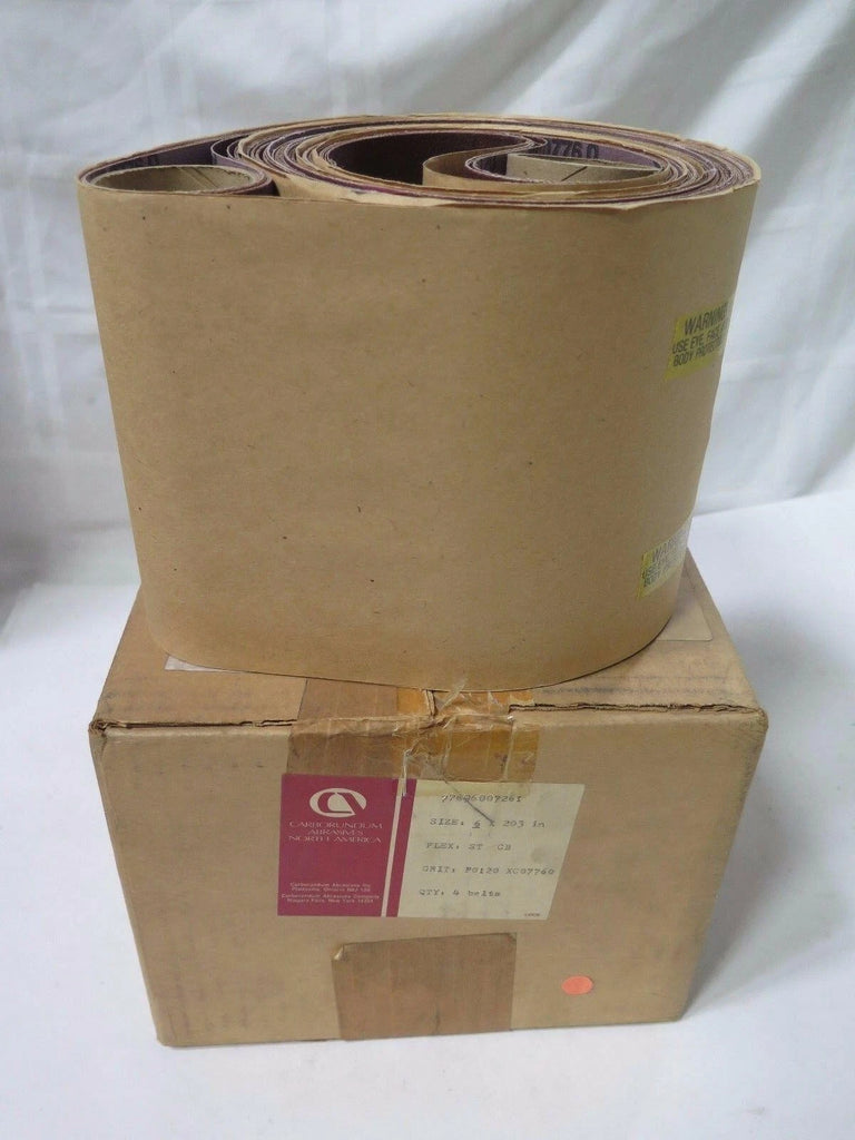 Carborundum Abrasives 6 x 203" Belts Qty 4 Grit P0120 XC07760 Flex ST CG New