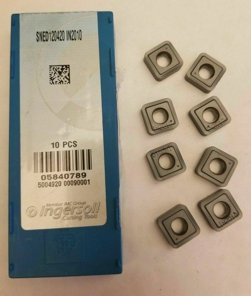 8 Pcs Ingersoll Cutting Tools SNED120420 IN2010 Mill Carbide Inserts