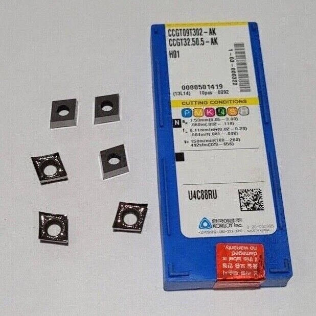 6 Pcs KORLOY CCGT09T302 -AK H01 Carbide Inserts CCGT32.50.5