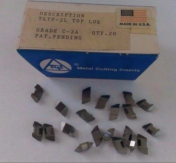 TGI USA Made TLTP-2L Top Lok C-2A Lathe Grooving Carbide Inserts 20 Pcs New