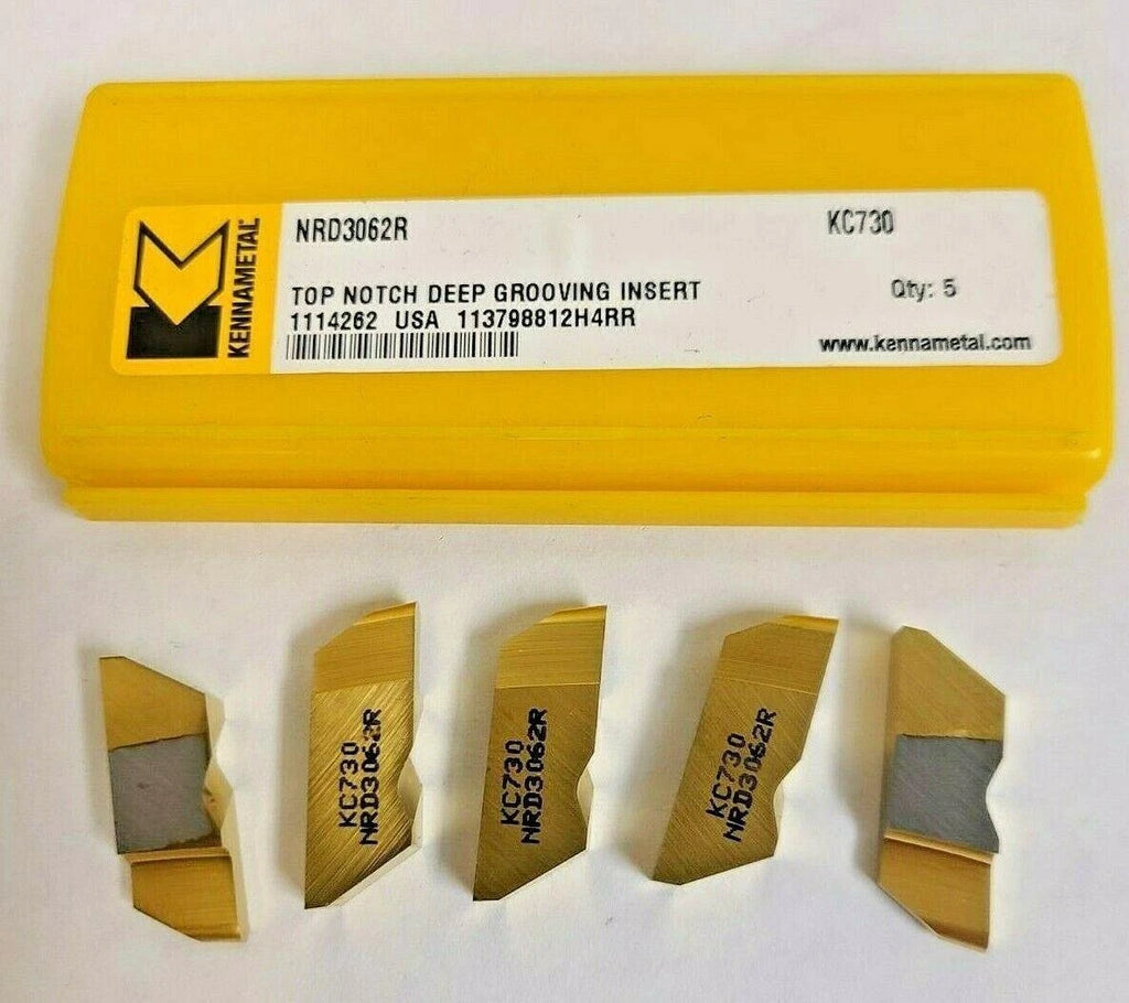 5 Kennametal Top Notch Carbide Deep Grooving Inserts NRD 3062R KC 730 1114262