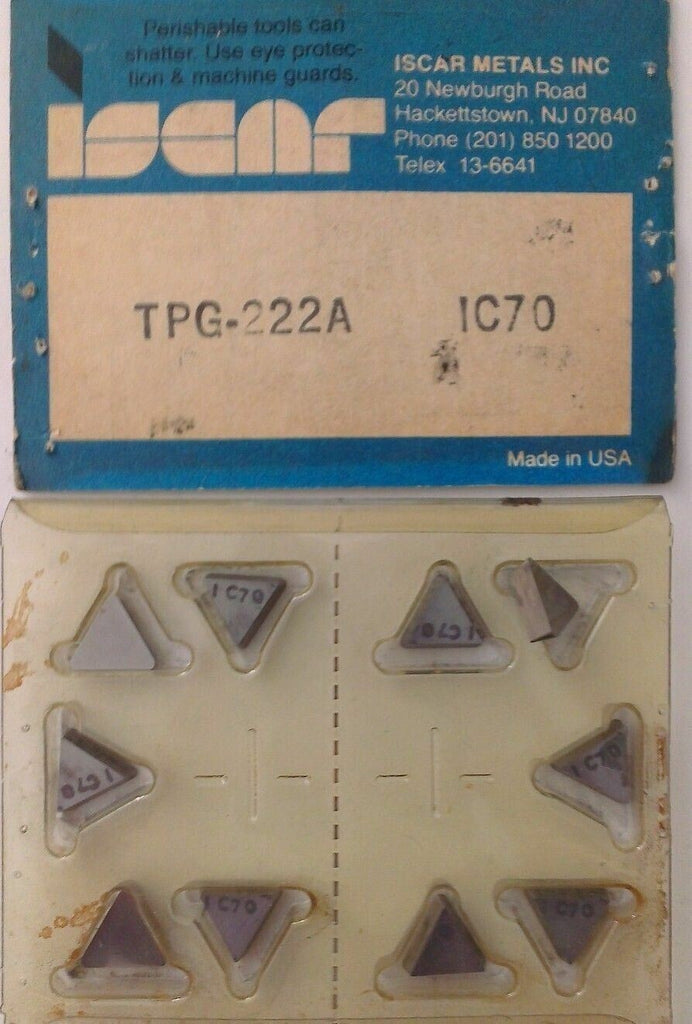 ISCAR TPG 222A IC 70 Carbide Inserts 10 Pcs Lathe Mill Tool Tools New