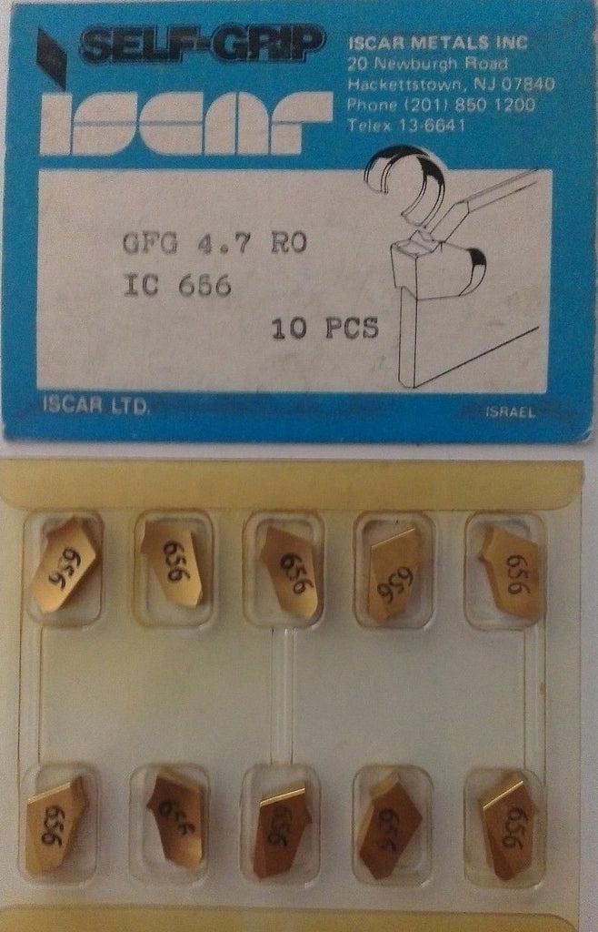 ISCAR GFG 4.7 RO IC 656 Carbide Inserts Grooving 10 Pcs Lathe Self Grip Cut-Off