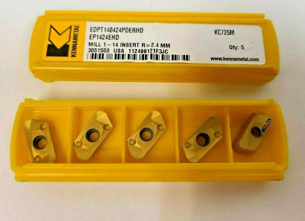 5 Pcs Kennametal EDPT 1424EHD 140424PDERHD Lathe Carbide Inserts Threading Mill