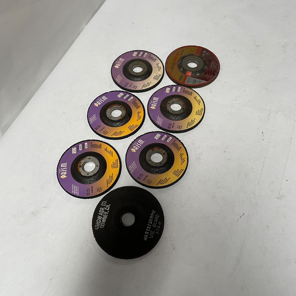 Lot of 7 Various Prism Secur Arrow Abrasive Grinding Cut-Off Disc Wheel 4-1/2"