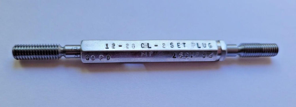 12-28 CL-2 GO & NO GO Thread Plug Gage GO P.D. .1928 & NOGO P.D. .1897