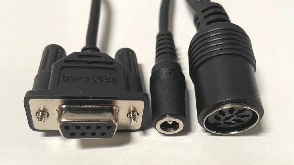 5 ft Serial Interface Cable DIN8F DB9F RS-232 Barrel Inline Plug 23521A