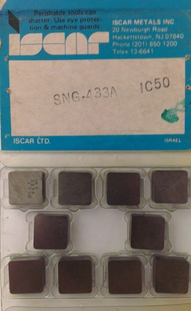 ISCAR SNG 433A IC 50 Carbide Inserts 10 Pcs Lathe Mill Turn Tool Tools New