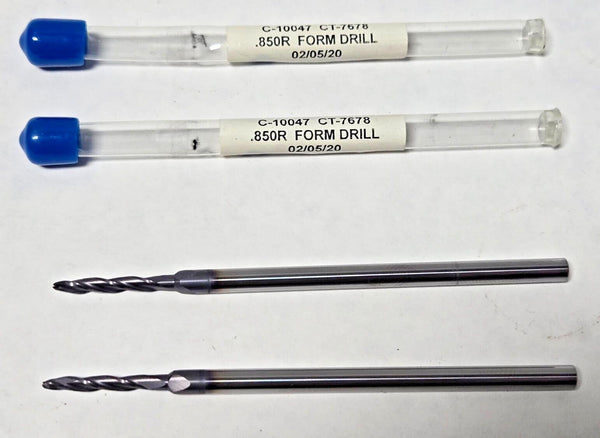 Lot of 2 .850R Form Drill Carbide C-10047 CT-7678 New