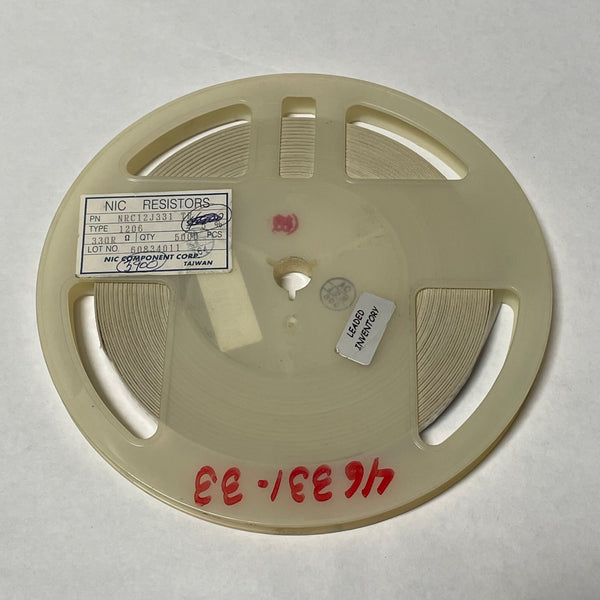 Reel of 3800 NIC RESISTORS NRC12J331 TR 1206 +/- 5% 330 R Ohm 46331-33