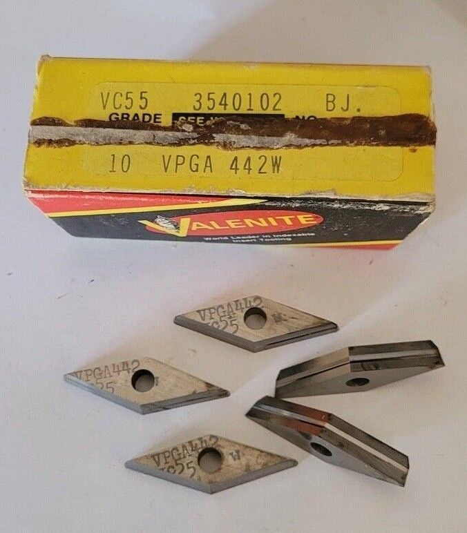 5 Pcs VALENITE VPGA 442W VC 55 Carbide Inserts Turning Lathe Tools Mill