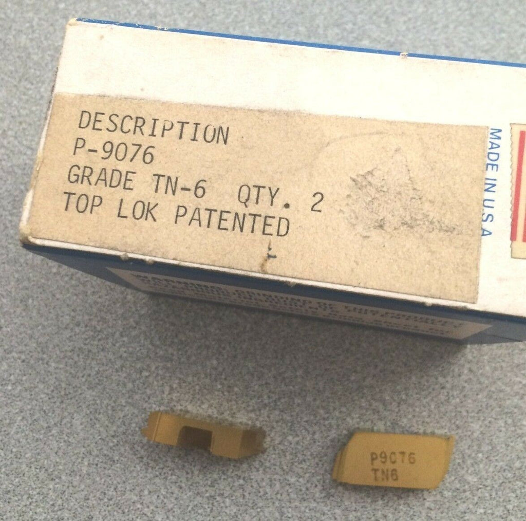 TGI USA Made P-9076 TN-6 TOP LOK Lathe Grooving Carbide Inserts 2 Pcs Gold New