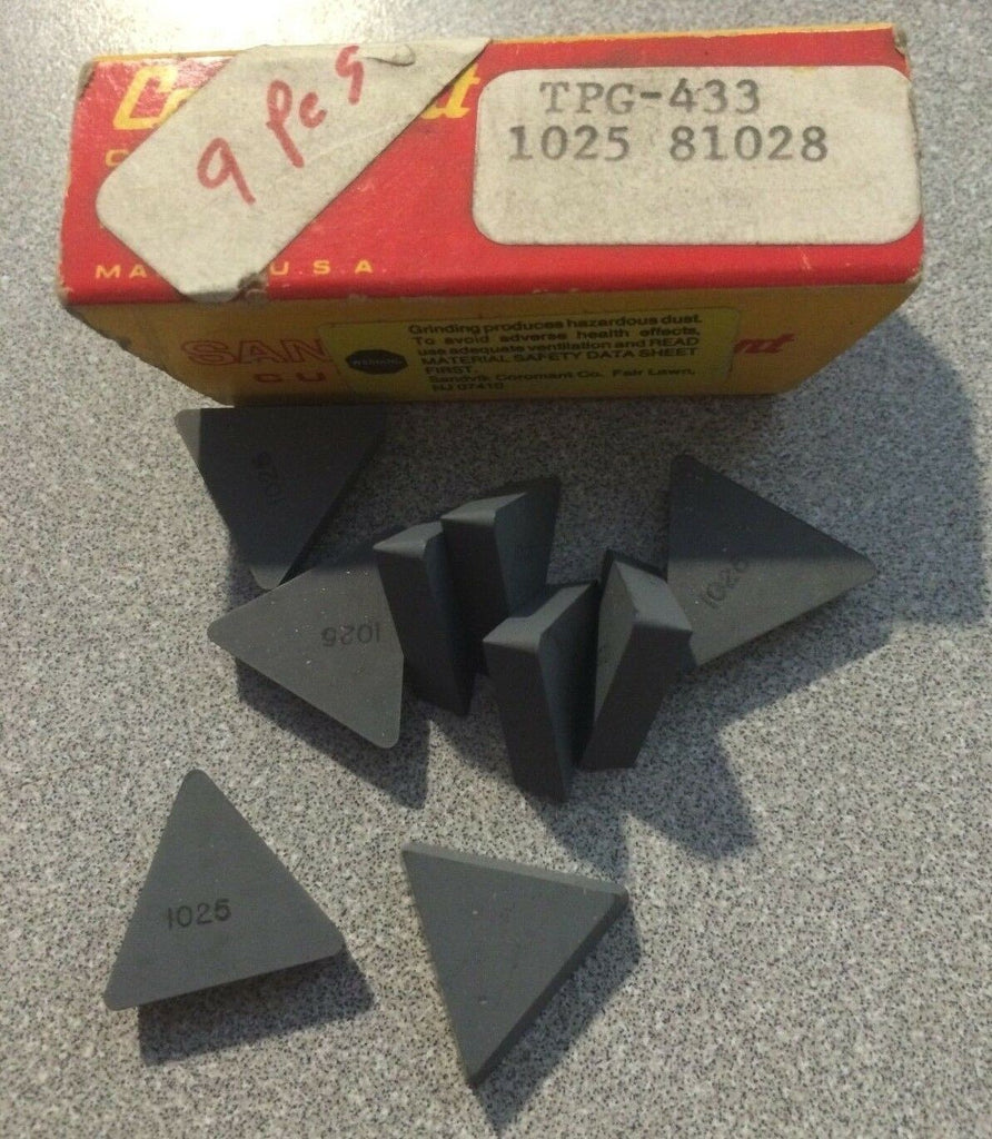 SANDVIK Coromant TPG 433 1025 81028 Lathe Carbide Inserts 9 Pcs New Tools