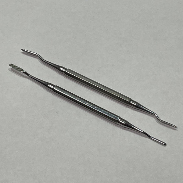 Lot of 2 Nager Germany Stainless POL 1 Bone File Dental Cross Cut Medical Tool