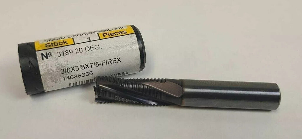 NEW GUHRING Solid Carbide End Mill 3/8 x 3/8 x 7/8 Firex Coated 4 Flute Rougher
