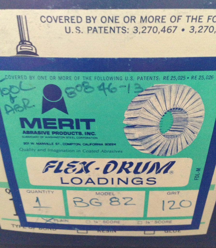 MERIT FLEX DRUM Loadings 120 Grit Plain Segment Abrasive 2" NEW BG 82 Box 10 Pcs