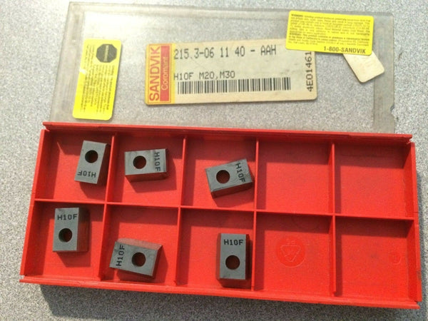 SANDVIK Coromant 215.3 06 11 40 AAH H13A H10F Lathe Mill Carbide 6 Inserts