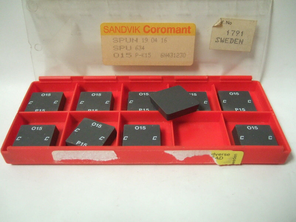 SANDVIK Coromant SPUN SPU 634 015 P K15 Lathe Mill Carbide Inserts 10 Pcs New