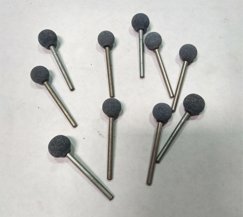 1/2x1/8 Carborundum Abrasive Ball Stone Mount Grinding USA Made GA60RV40 10Pcs